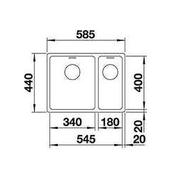 Blanco ANDANO 340/180-IF Vasca Sx - 1518323