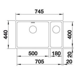 Blanco ANDANO 500/180-U Vasca Dx - 1520826