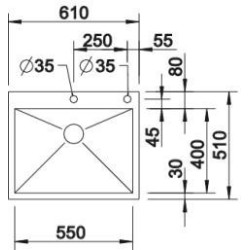 Blanco ZEROX 550-IF/A R est. 4 mm    1516794