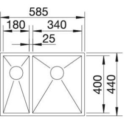 Blanco ZEROX 340/180-IF Vasca Sx R est. 4 mm  1517252