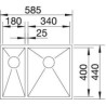 Blanco ZEROX 340/180-IF Vasca Sx R est. 4 mm  1517252