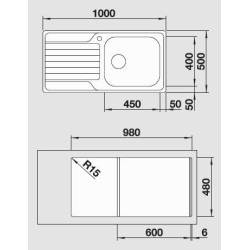 Blanco DINAS XL 6 S vasca a sinistra 1336785