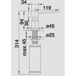 Blanco LATO Dispenser Satin Gold 1526699