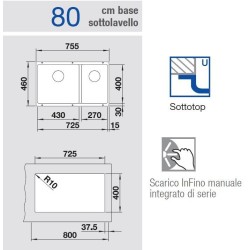 Blanco SUBLINE 430/270-U Tartufo 1523158 