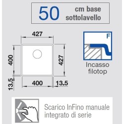 Blanco SUBLINE 400-F Nero Filotop  - 1525988