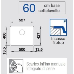 Blanco SUBLINE 500-F Nero Filotop - 1525994