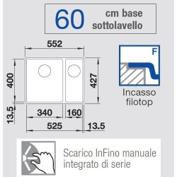 Blanco SUBLINE 340/160-F Nero Filotop - 1525984