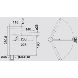 Blanco LINEE-S Nero / Cromato 1526171 - 526171