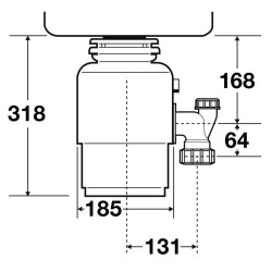 Insinkerator 1972075 Modello E75 con Tappo Salvaposate