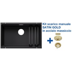 Blanco ETAGON 700-U Nero + Set Satin Gold - 3525891